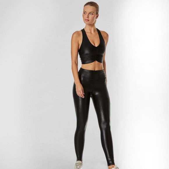 NWOT NOLI Liquid Black Gloss Leggings - Picture 5 of 12